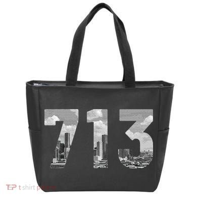 Houston 713 Area Code Skyline Texas Pride Vintage Tote Bag