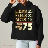 Hilarious 75th Birthday Present Idea I 75 Years Ladies Heavyweight Boxy Pullover Hoodie thumb 0