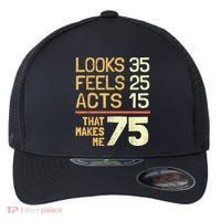 Hilarious 75th Birthday Present Idea I 75 Years Flexfit Unipanel Trucker Cap thumb 0