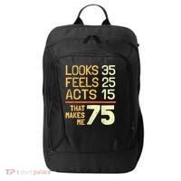 Hilarious 75th Birthday Present Idea I 75 Years City Backpack thumb 0