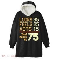Hilarious 75th Birthday Present Idea I 75 Years Hooded Wearable Blanket thumb 0