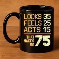 Hilarious 75th Birthday Present Idea I 75 Years 11oz C Handle Ceramic Mug thumb 4