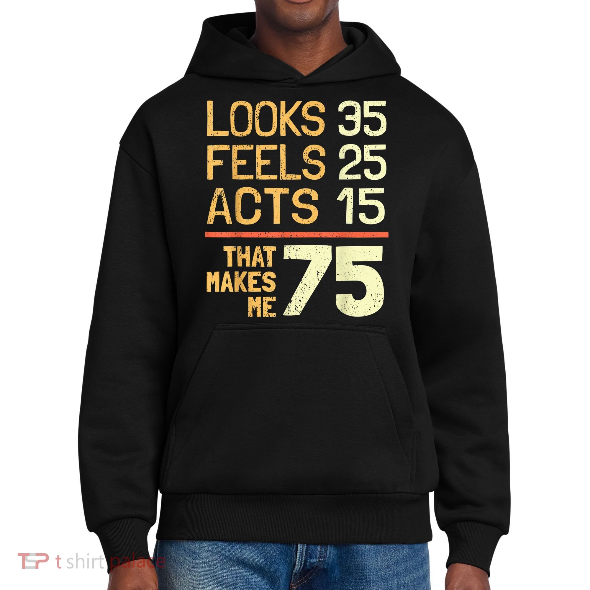Hilarious 75th Birthday Present Idea I 75 Years District V.I.T. Heavyweight Hoodie
