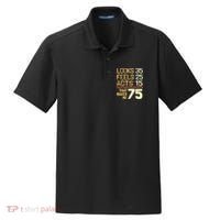 Hilarious 75th Birthday Present Idea I 75 Years Dry Zone Grid Polo thumb 0