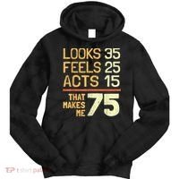 Hilarious 75th Birthday Present Idea I 75 Years Tie Dye Hoodie thumb 0
