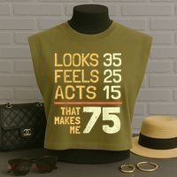 Hilarious 75th Birthday Present Idea I 75 Years Garment-Dyed Women's Muscle Tee thumb 3
