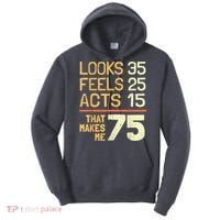Hilarious 75th Birthday Present Idea I 75 Years Tall Hoodie thumb 0
