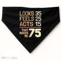 Hilarious 75th Birthday Idea I 75 Years USA-Made Doggie Bandana thumb 0