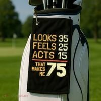 Hilarious 75th Birthday Idea I 75 Years Golf Towel thumb 2