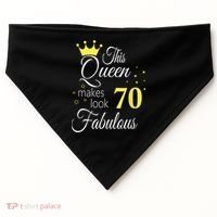 Happy 70th Birthday 70 Years old - best Ager good Age Queen USA-Made Doggie Bandana thumb 0