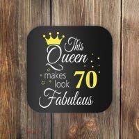Happy 70th Birthday 70 Years old - best Ager good Age Queen Coaster thumb 0