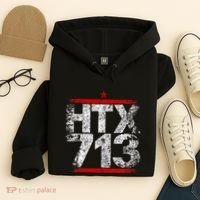Htx 713 Houston Strong Htown Distressed Vibe Houston Texas Hoodie thumb 4