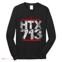 Htx 713 Houston Strong Htown Distressed Vibe Houston Texas Long Sleeve Shirt thumb 0