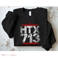 Htx 713 Houston Strong Htown Distressed Vibe Houston Texas Sweatshirt thumb 2