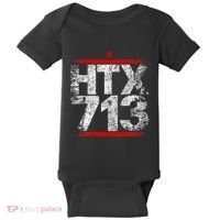Htx 713 Houston Strong Htown Distressed Vibe Houston Texas Baby Bodysuit thumb 0