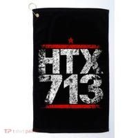 Htx 713 Houston Strong Htown Distressed Vibe Houston Texas Golf Towel thumb 0