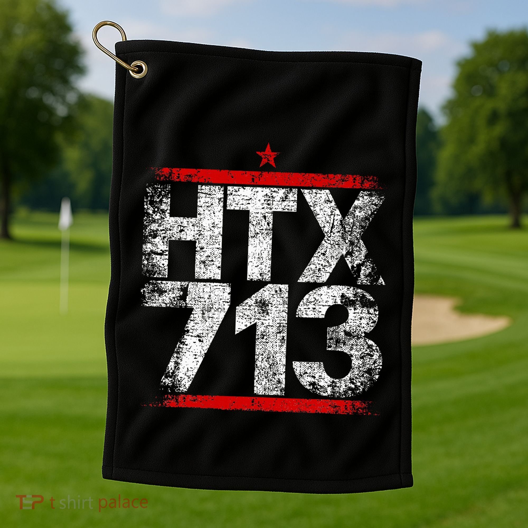 Htx 713 Houston Strong Htown Distressed Vibe Houston Texas Golf Towel