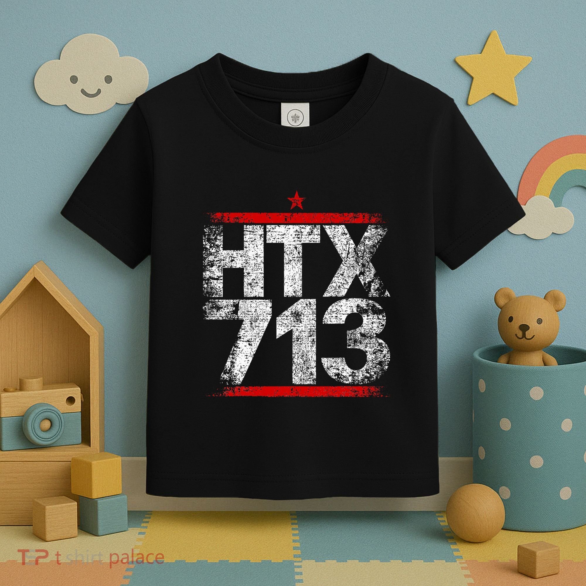 Htx 713 Houston Strong Htown Distressed Vibe Houston Texas Toddler T-Shirt