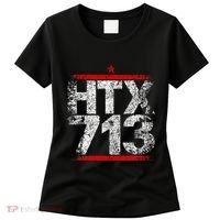 Htx 713 Houston Strong Htown Distressed Vibe Houston Texas Women's T-Shirt thumb 0