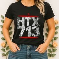 Htx 713 Houston Strong Htown Distressed Vibe Houston Texas Women's T-Shirt thumb 2
