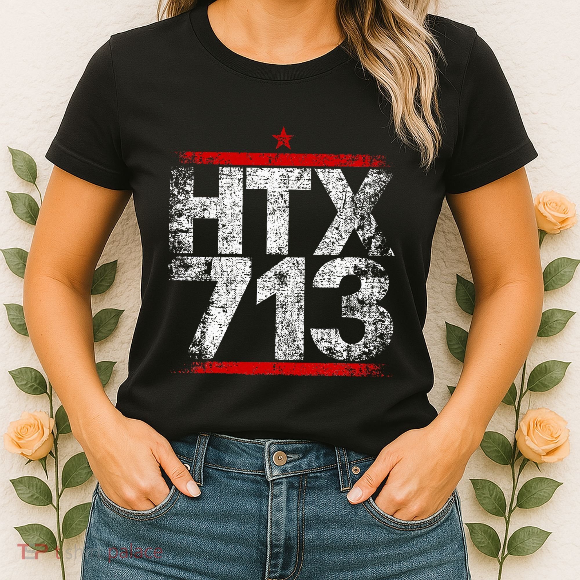 Htx 713 Houston Strong Htown Distressed Vibe Houston Texas Women's T-Shirt
