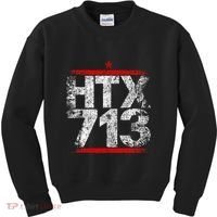 Htx 713 Houston Strong Htown Distressed Vibe Houston Texas Kids Sweatshirt thumb 0