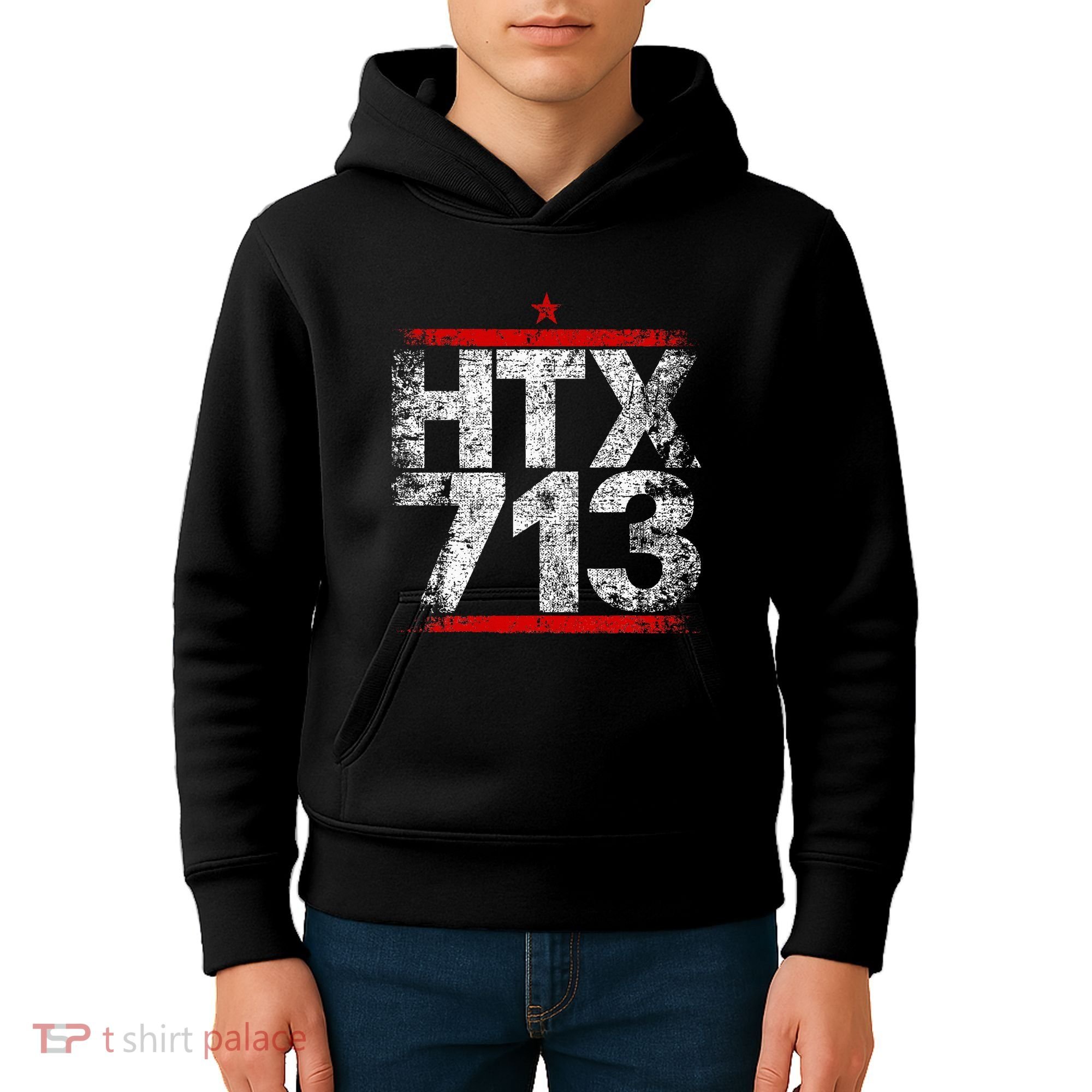 Htx 713 Houston Strong Htown Distressed Vibe Houston Texas Kids Hoodie