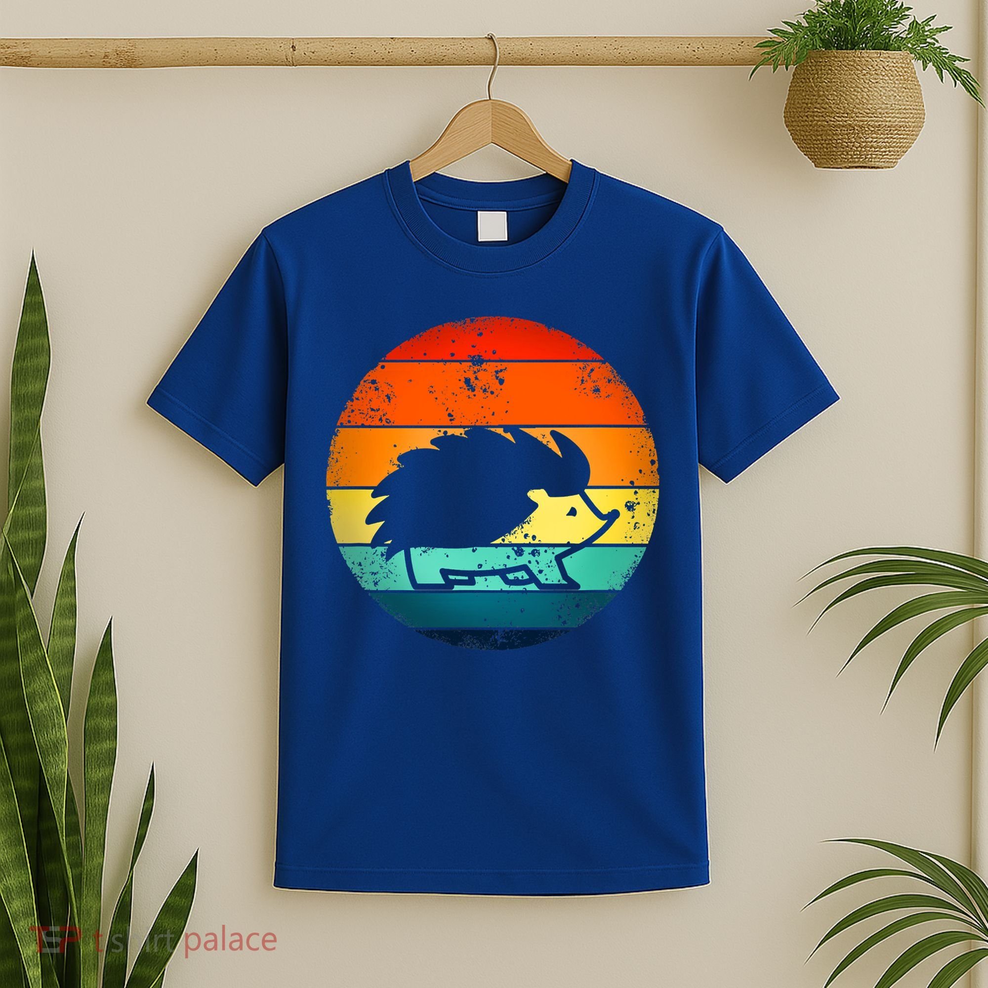 Hedgehog 70's Style Vintage Retro Sunset Hedgie Gift Great Gift T-Shirt