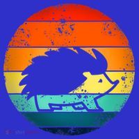 Hedgehog 70's Style Vintage Retro Sunset Hedgie Gift Great Gift T-Shirt thumb 7