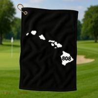 Hawaii 808 Area Code Golf Towel thumb 1