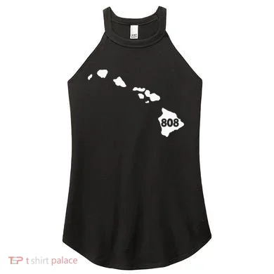 Hawaii 808 Area Code Women's Perfect Tri Rocker Tank
