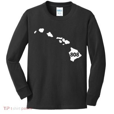Hawaii 808 Area Code Kids Long Sleeve Shirt