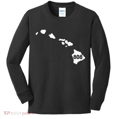 Hawaii 808 Area Code Kids Long Sleeve Shirt