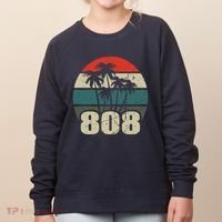 Hawaii 808 Oahu Waikiki Maui Kona Kauai Hawaiian Area Code Women's Sweatshirt thumb 0