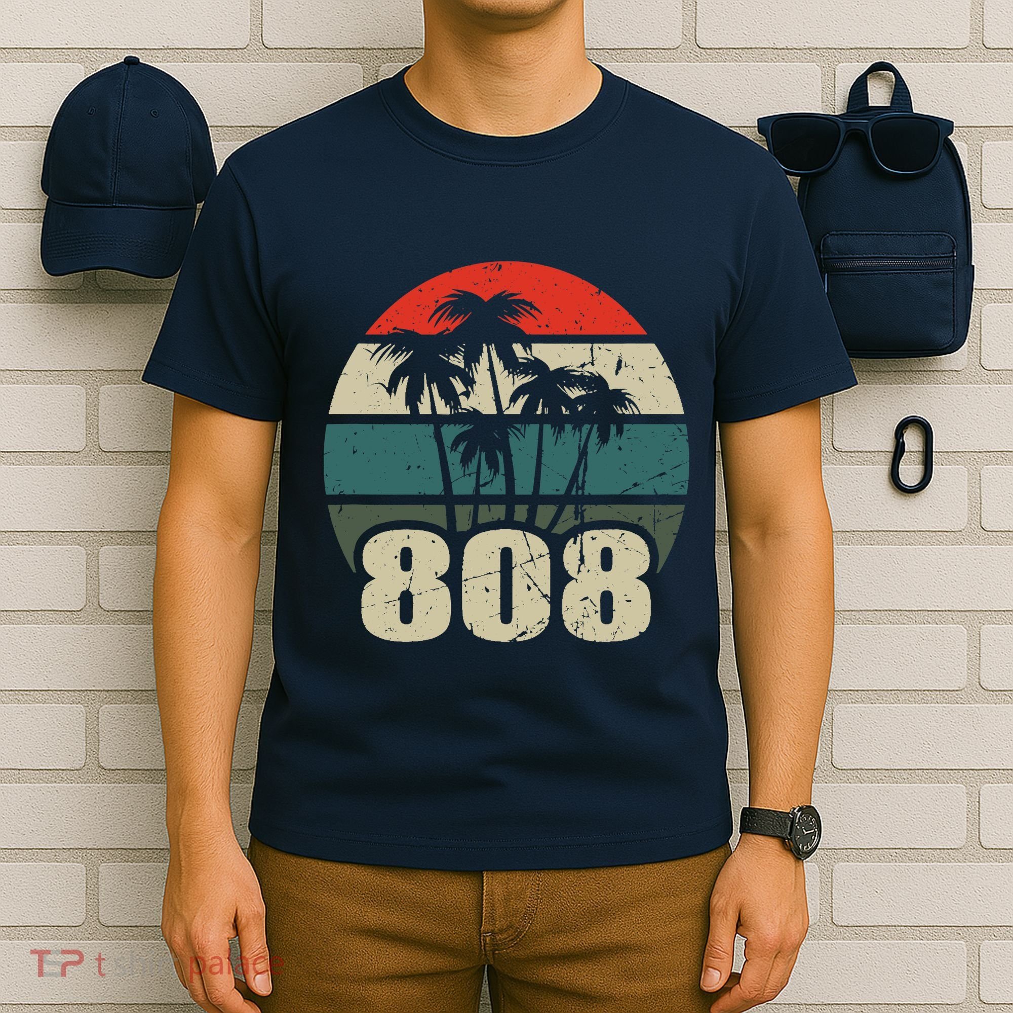 Hawaii 808 Oahu Waikiki Maui Kona Kauai Hawaiian Area Code T-Shirt