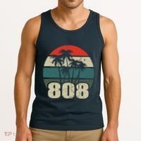 Hawaii 808 Oahu Waikiki Maui Kona Kauai Hawaiian Area Code Tank Top thumb 3
