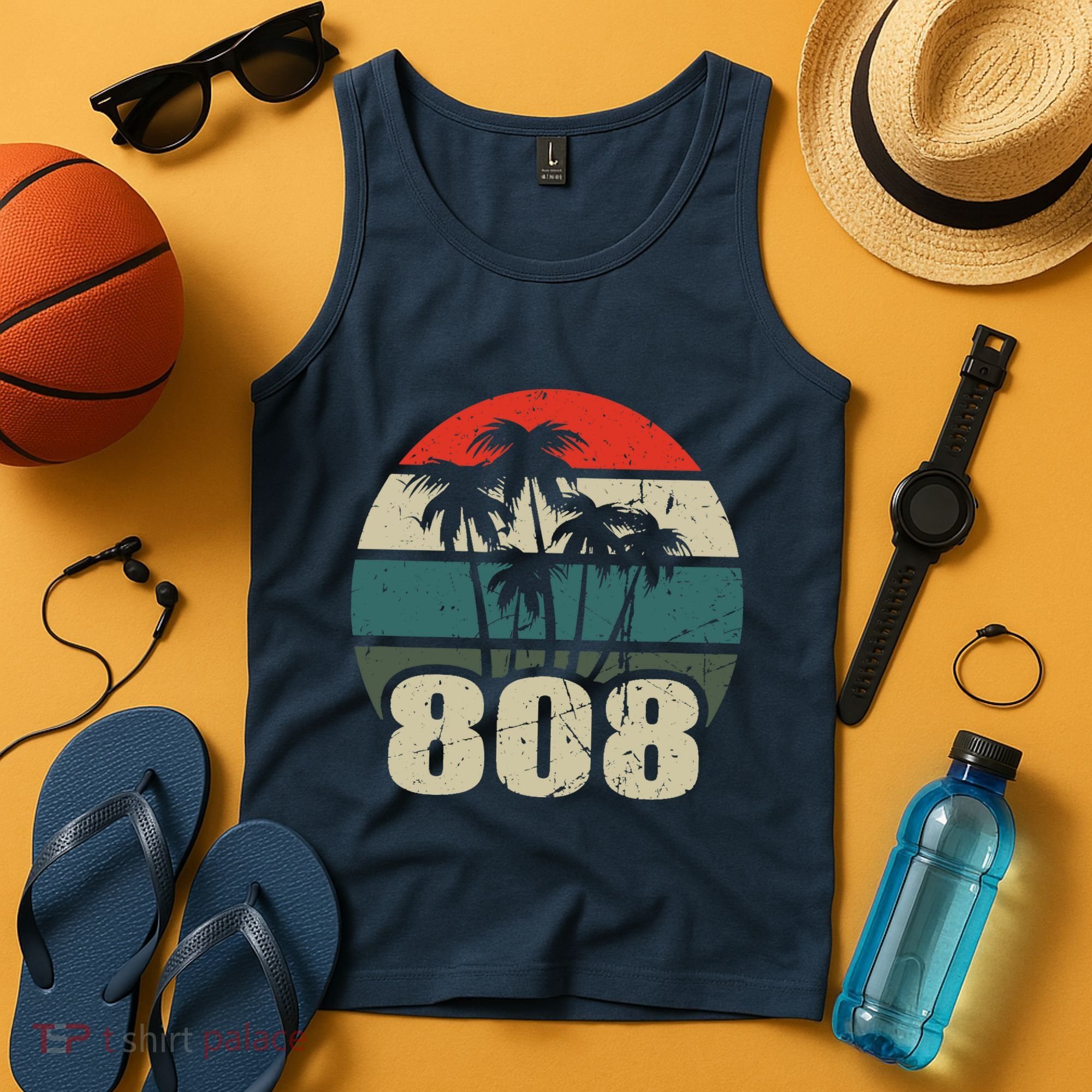 Hawaii 808 Oahu Waikiki Maui Kona Kauai Hawaiian Area Code Tank Top