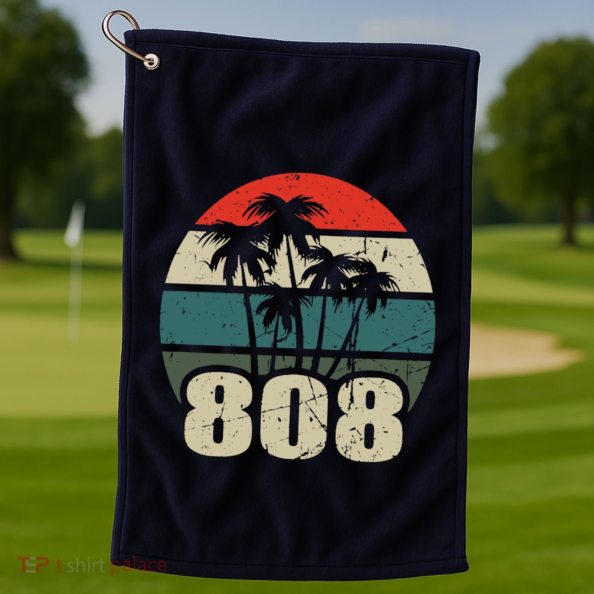 Hawaii 808 Oahu Waikiki Maui Kona Kauai Hawaiian Area Code Golf Towel