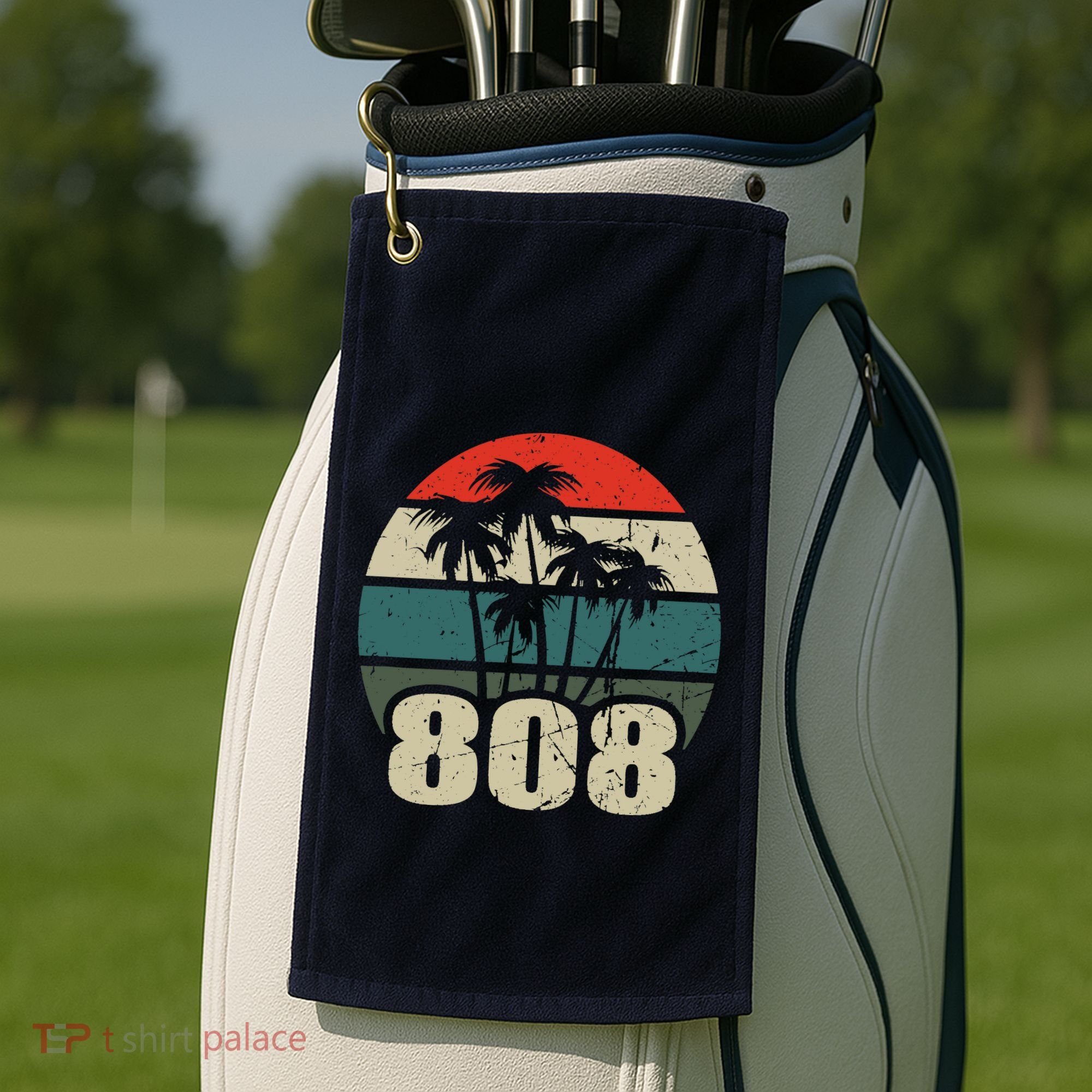 Hawaii 808 Oahu Waikiki Maui Kona Kauai Hawaiian Area Code Golf Towel