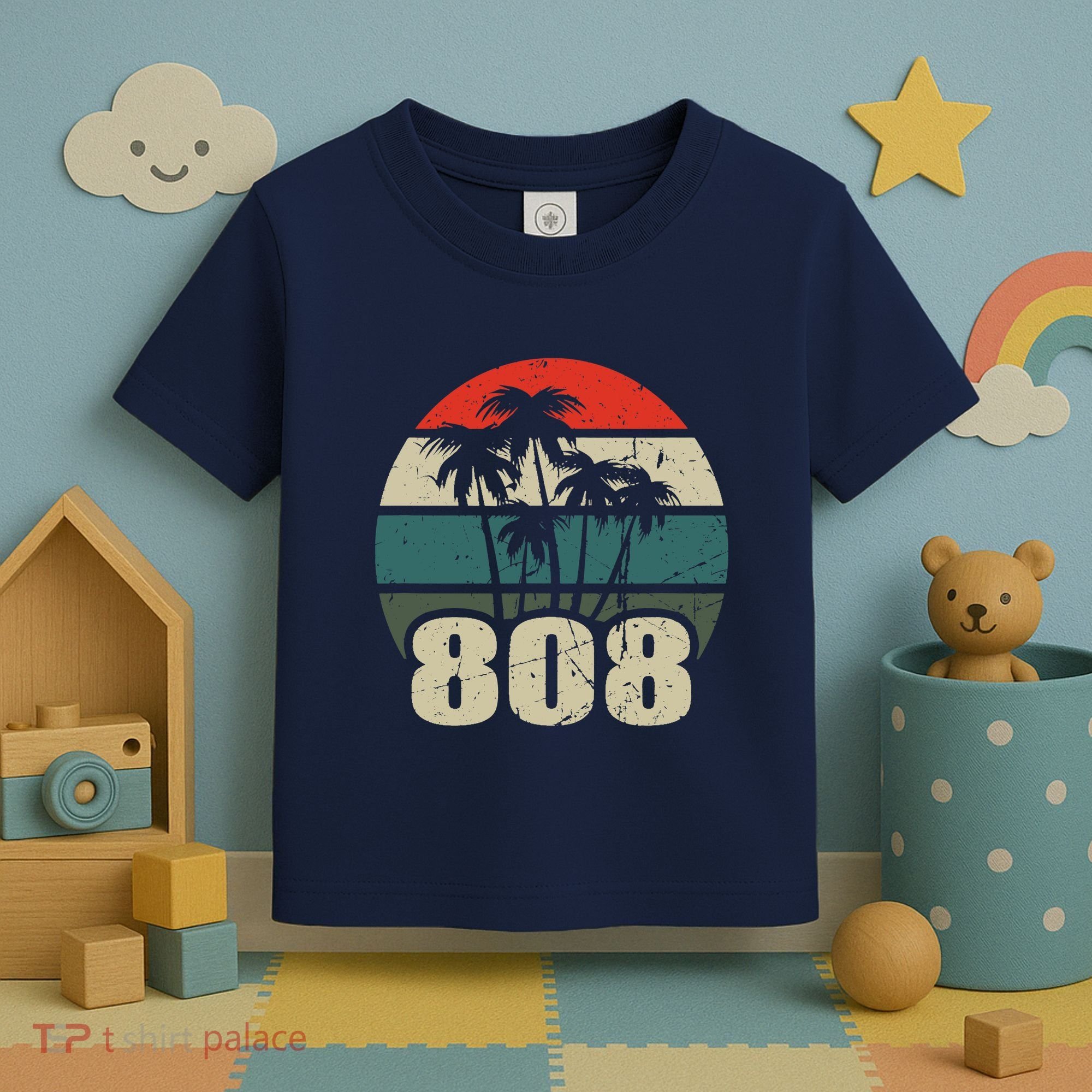 Hawaii 808 Oahu Waikiki Maui Kona Kauai Hawaiian Area Code Toddler T-Shirt