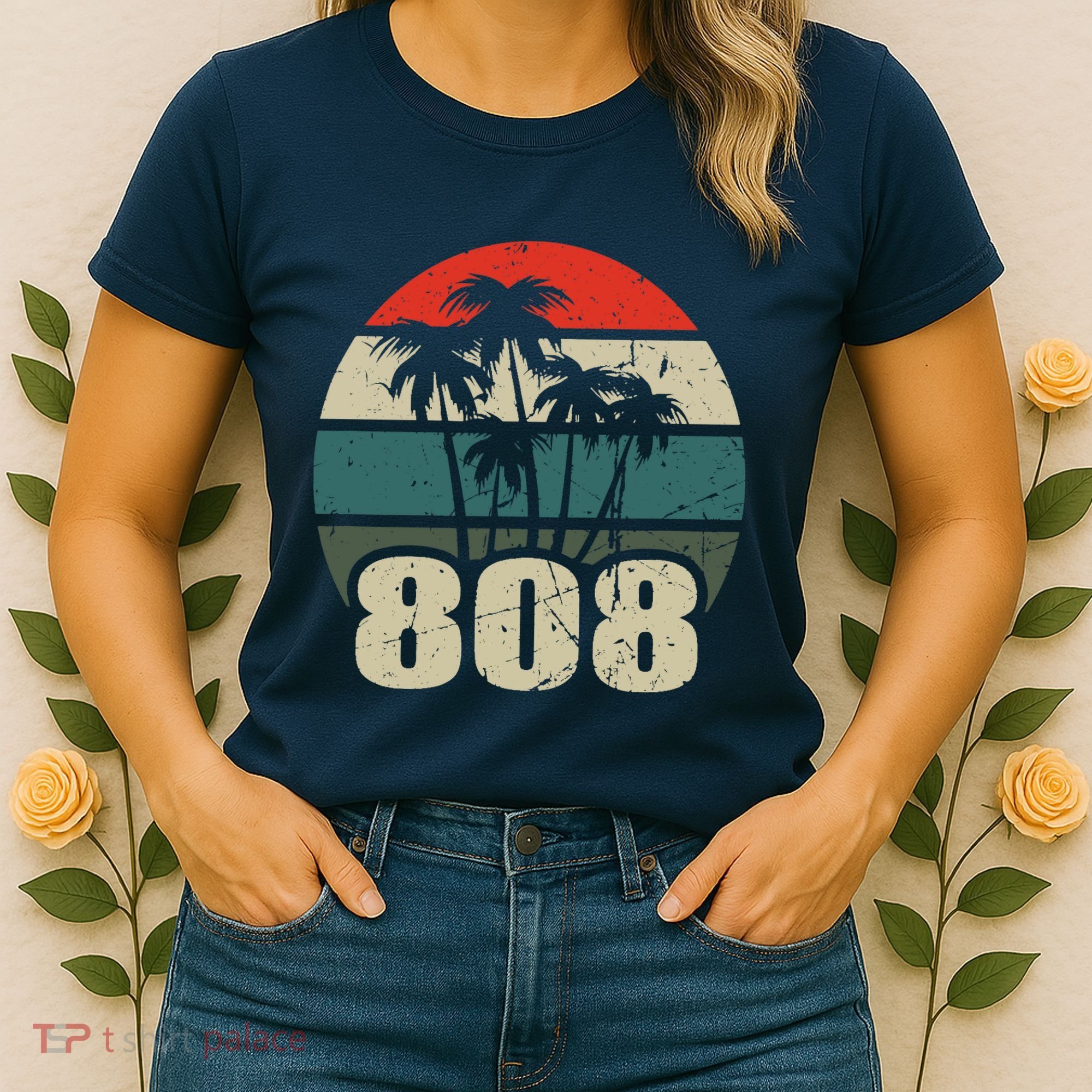 Hawaii 808 Oahu Waikiki Maui Kona Kauai Hawaiian Area Code Women's T-Shirt