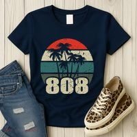 Hawaii 808 Oahu Waikiki Maui Kona Kauai Hawaiian Area Code Women's T-Shirt thumb 3