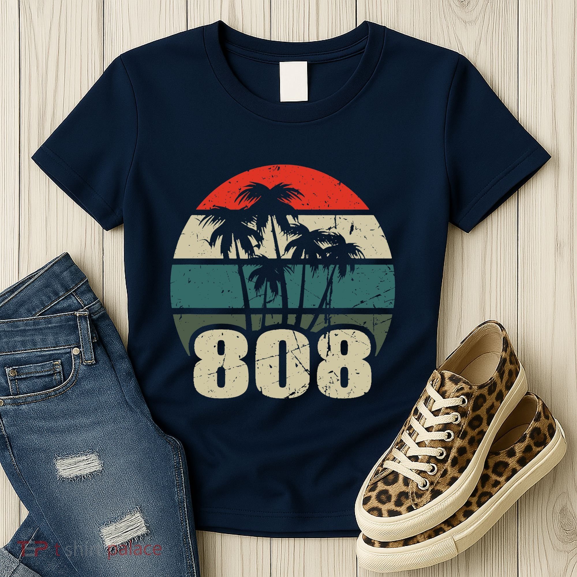 Hawaii 808 Oahu Waikiki Maui Kona Kauai Hawaiian Area Code Women's T-Shirt