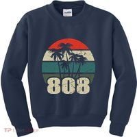 Hawaii 808 Oahu Waikiki Maui Kona Kauai Hawaiian Area Code Kids Sweatshirt thumb 0