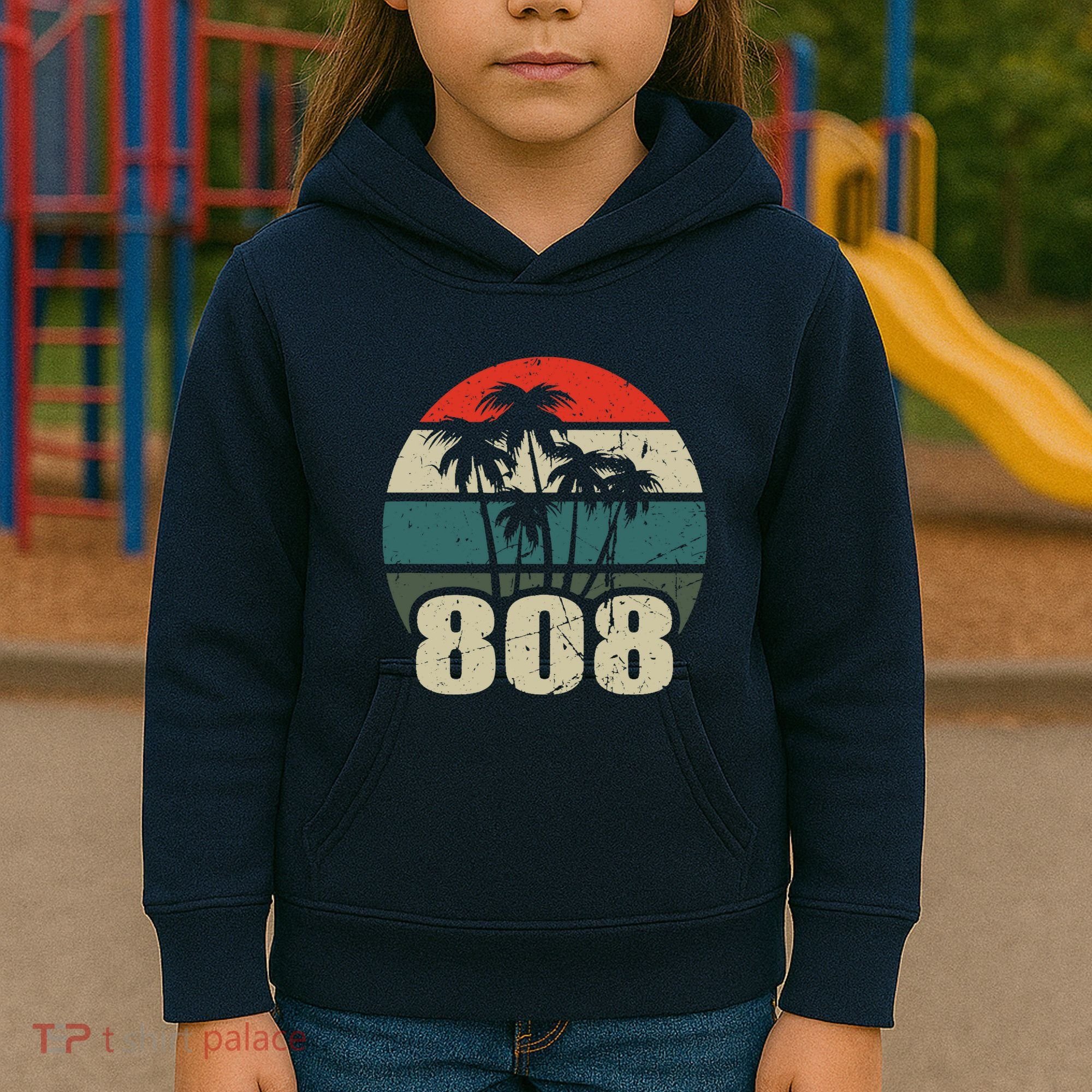 Hawaii 808 Oahu Waikiki Maui Kona Kauai Hawaiian Area Code Kids Hoodie