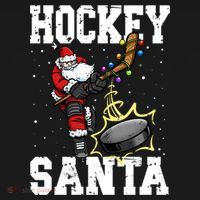 Hockey 812 Santa Hockey Player Christmas Gift Bucket Hat thumb 4