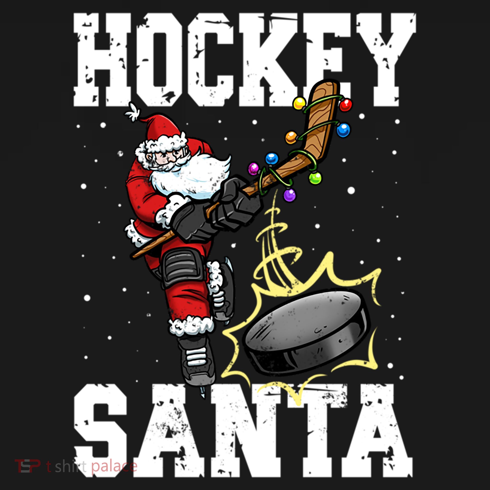 Hockey 812 Santa Hockey Player Christmas Gift Bucket Hat