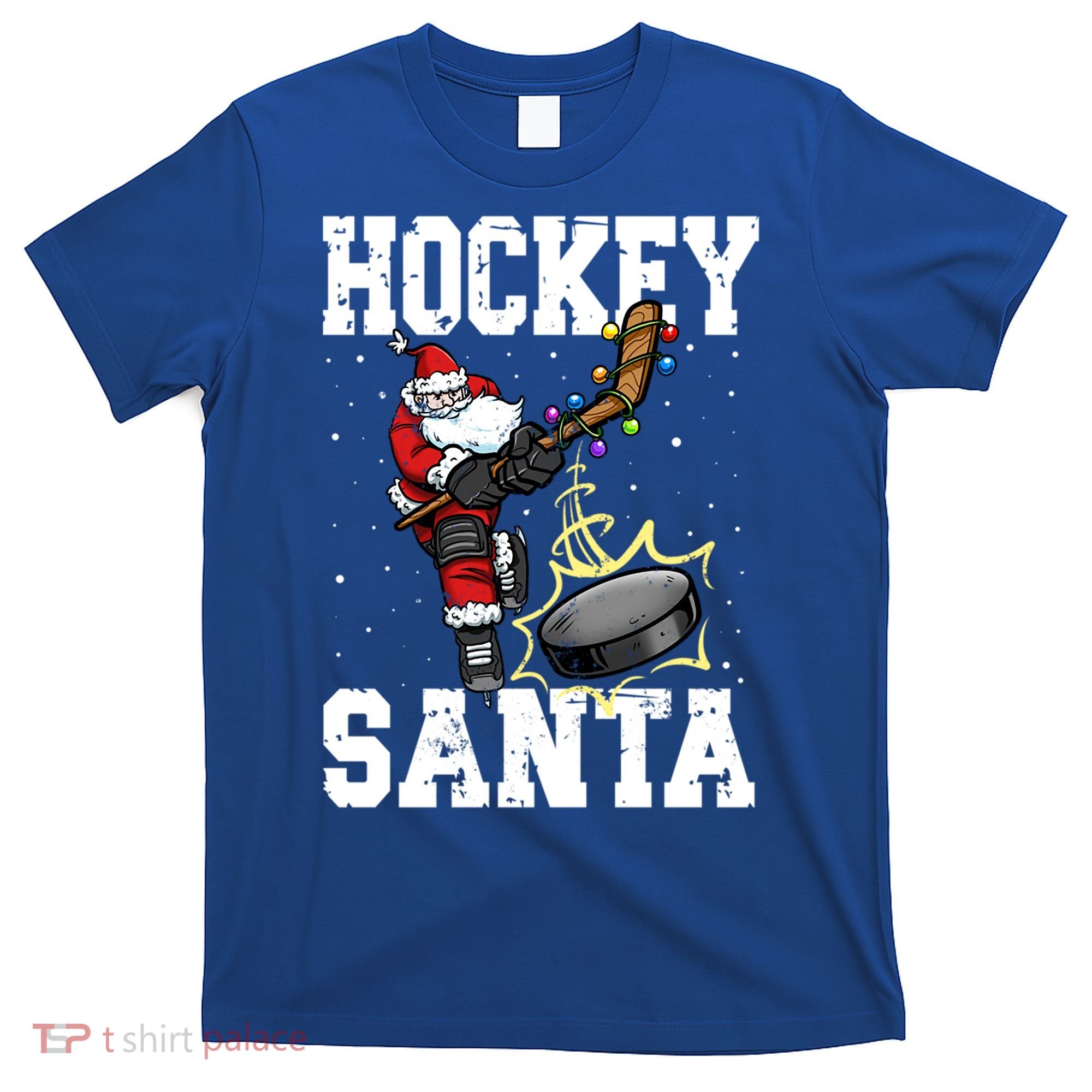 Hockey 812 Santa Hockey Player Christmas Gift T-Shirt