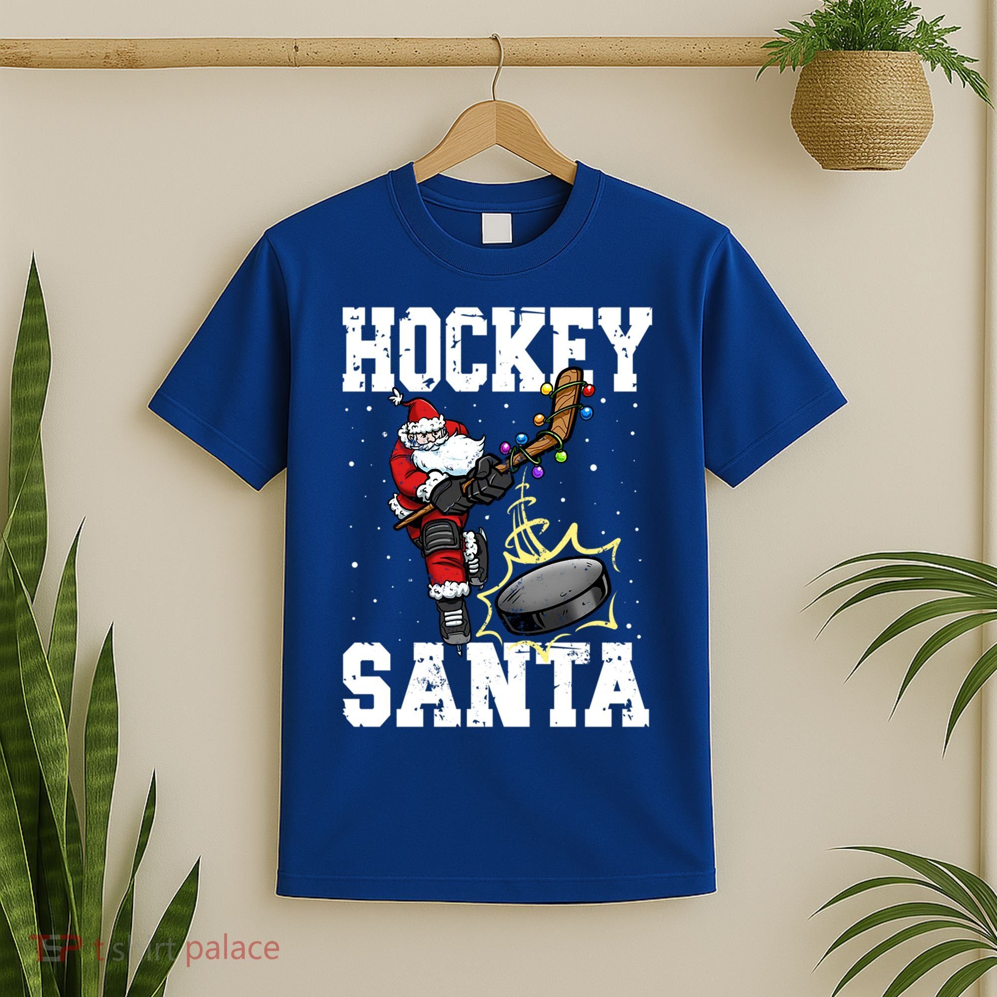 Hockey 812 Santa Hockey Player Christmas Gift T-Shirt