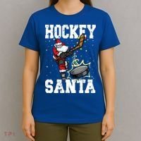 Hockey 812 Santa Hockey Player Christmas Gift T-Shirt thumb 4